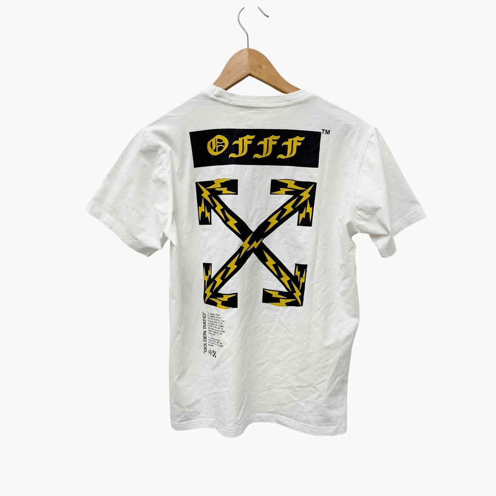 Off-White Golden Ratio Lightning Bolt‎ Arrow T-Shirt White Mens Large